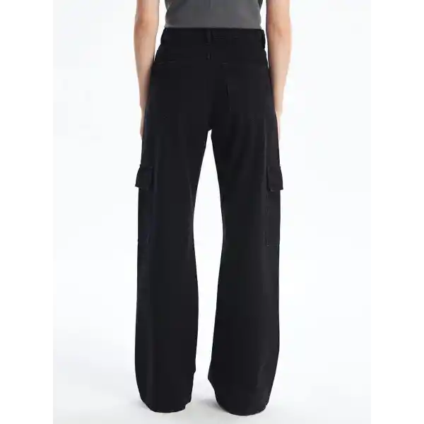 Kargo cep jeans pantolon siyah