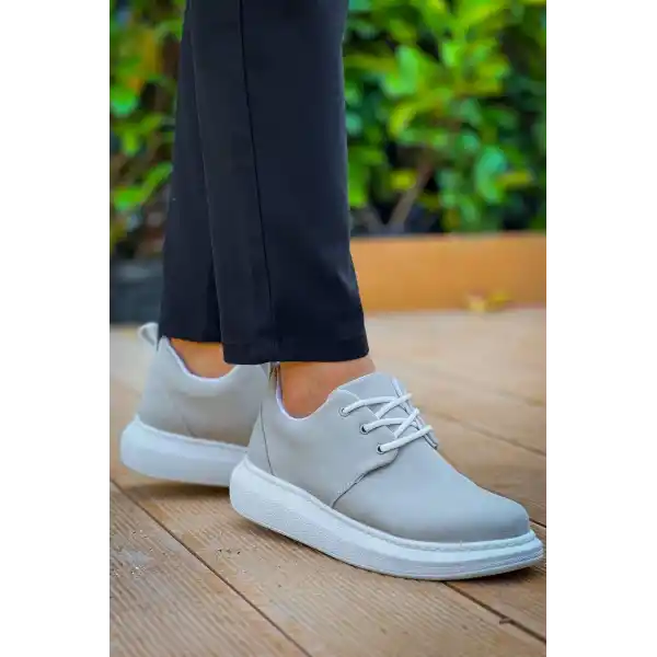 KB-003 Kuback Gri Süet Bağcıklı  Günlük Erkek Ayakkabı