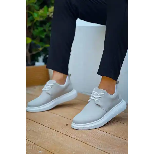 KB-003 Kuback Gri Süet Bağcıklı  Günlük Erkek Ayakkabı