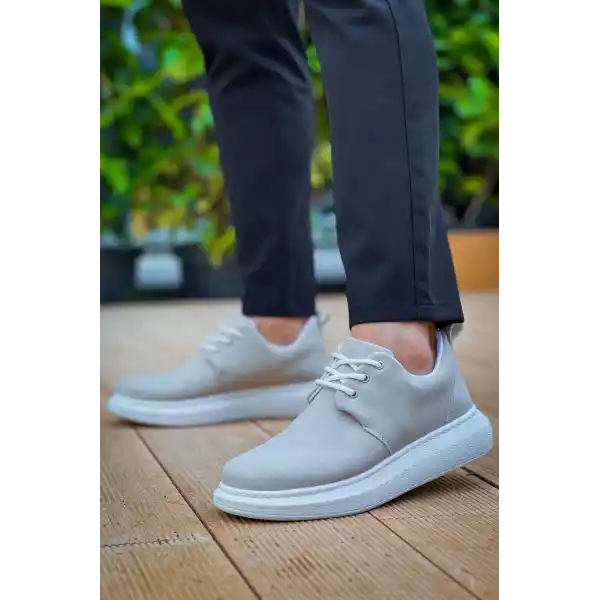 KB-003 Kuback Gri Süet Bağcıklı  Günlük Erkek Ayakkabı