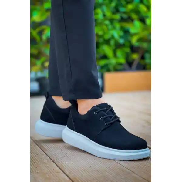 KB-003 Kuback Siyah Süet Bağcıklı  Günlük Erkek  Ayakkabı