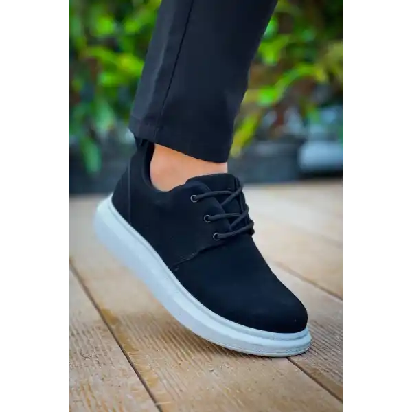 KB-003 Kuback Siyah Süet Bağcıklı  Günlük Erkek  Ayakkabı