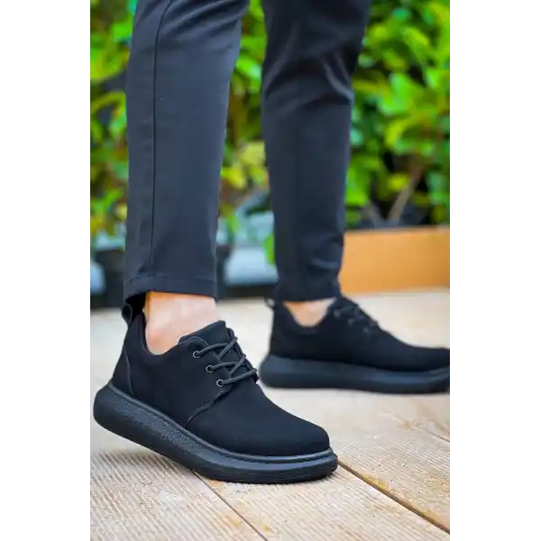 KB-003 Kuback Siyah Süet Siyah Taban Bağcıklı  Günlük Erkek  Ayakkabı