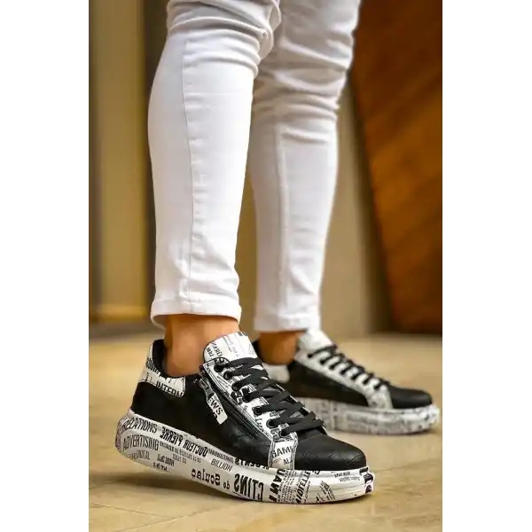 KB-02  Kuback Bağcıklı Crocodile Siyah Gazete Günlük Erkek Ayakkabı