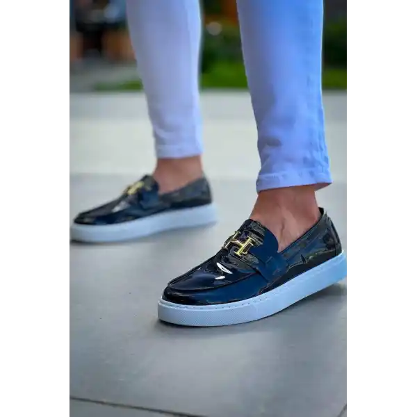 KB-027  Kuback Bağcıksız Siyah Rugan H Günlük Erkek Ayakkabı