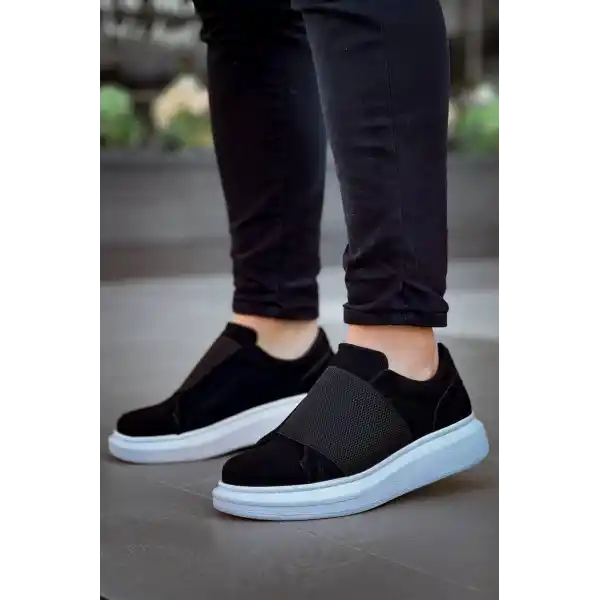 KB-040  Kuback Siyah Süet   Lastikli  Günlük Erkek  Ayakkabı