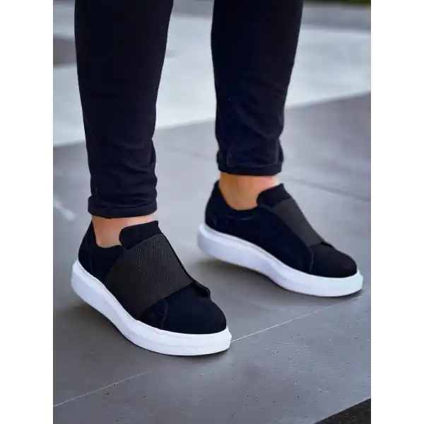 KB-040  Kuback Siyah Süet   Lastikli  Günlük Erkek  Ayakkabı