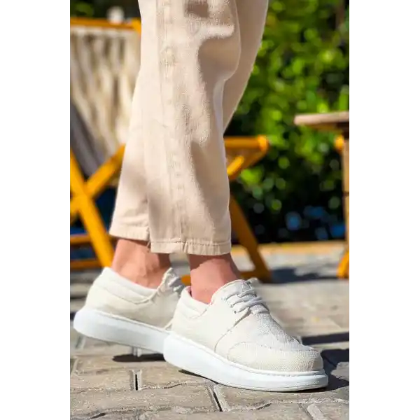 KB-042  Kuback Bağcıklı Beyaz Günlük Erkek Ayakkabı