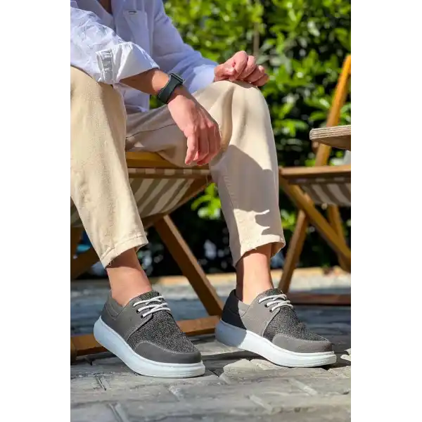 KB-042  Kuback Bağcıklı Gri Günlük Erkek Ayakkabı