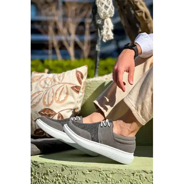 KB-042  Kuback Bağcıklı Gri Günlük Erkek Ayakkabı