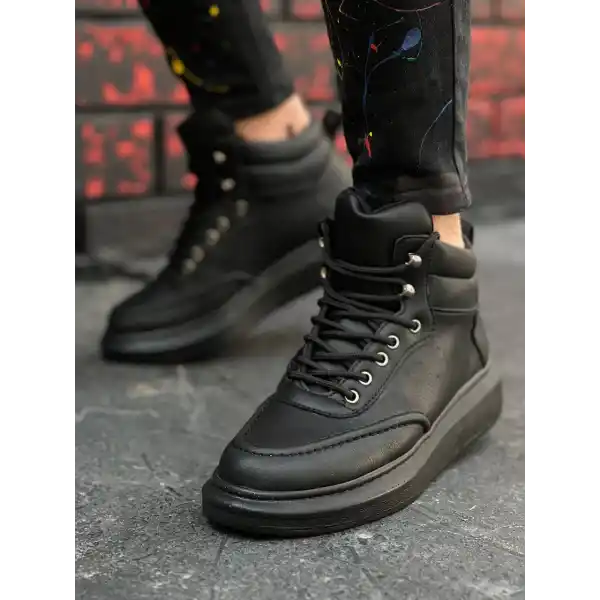 KB-0994  Kuback Siyah Cilt  Siyah  Yüksek Taban  Erkek Bilek Bot