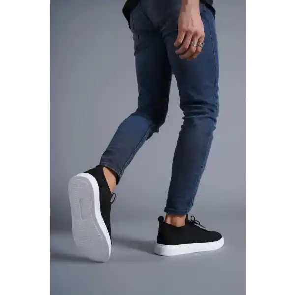 KB-112   Kuback Siyah Triko Bağcıklı  Günlük Erkek  Ayakkabı