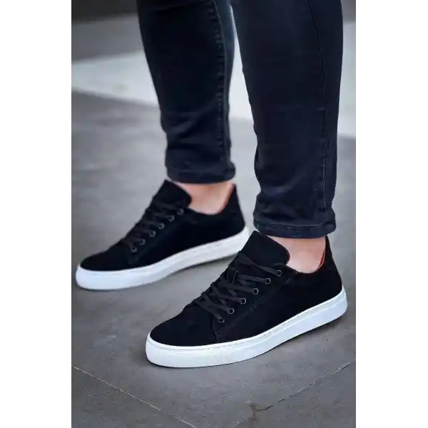 KB-122   Kuback Siyah Süet Yüksek Taban Bağcıklı Günlük Erkek Ayakkabı