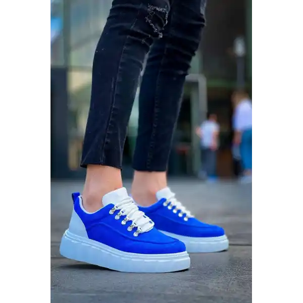 KB-X10 Kuback Sax Süet Beyaz Yüksek Taban Günlük Spor Ayakkabı