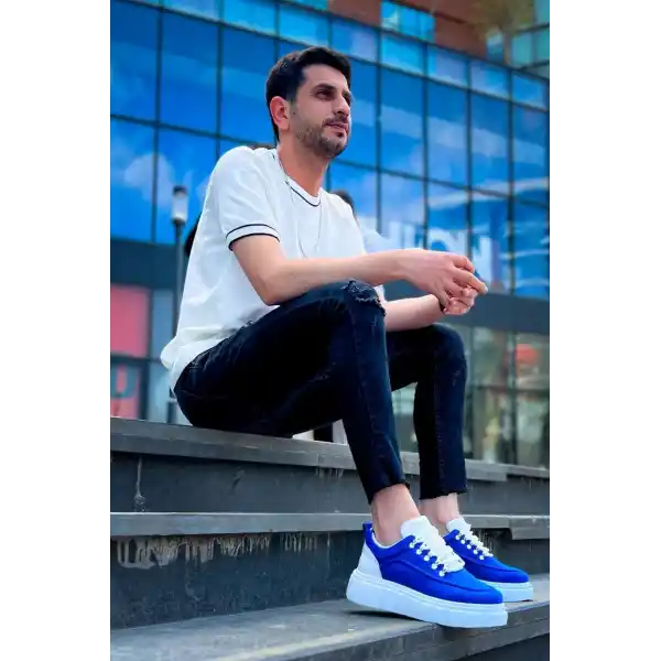 KB-X10 Kuback Sax Süet Beyaz Yüksek Taban Günlük Spor Ayakkabı