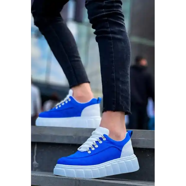 KB-X10 Kuback Sax Süet Beyaz Yüksek Taban Günlük Spor Ayakkabı