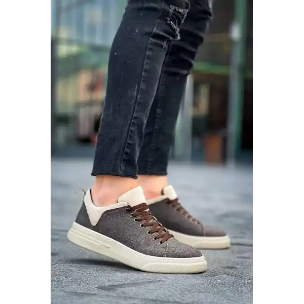 KB-X204 Kuback Taba Bej Keten Bej Yüksek Taban Günlük Erkek Spor Ayakkabı