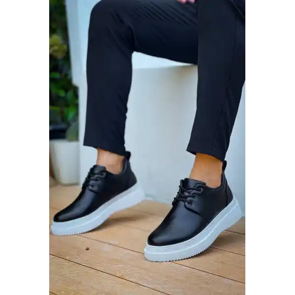 KB-X3  Kuback Siyah Cilt  Bağcıklı  Günlük Erkek  Ayakkabı