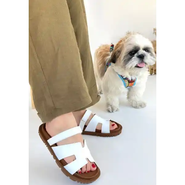 Kooni Beyaz Cilt Terlik