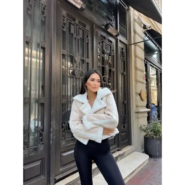 KUZU YUMOŞ KAPLAMA TAK ÇIKAR KOL CROP NUBUK KABAN