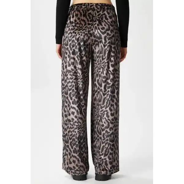 Leopar desen pantolon