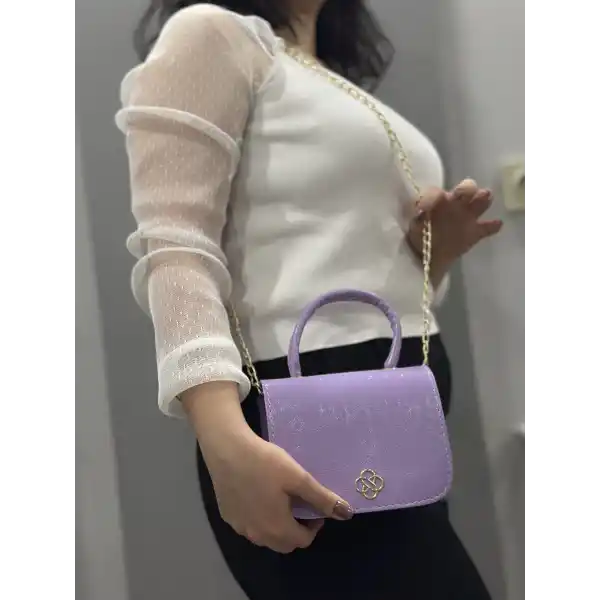 Lila cilt krash çanta