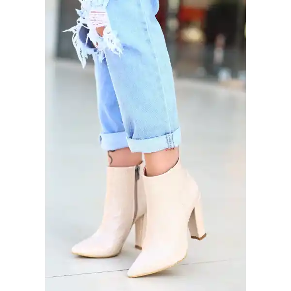 Loora Ten Rugan Desenli Topuklu Bot