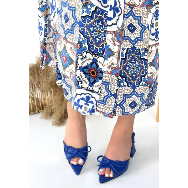 Lotta Mavi Cilt Topuklu Ayakkabı