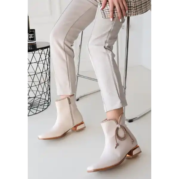 Melina Bej Cilt Topuklu Bot