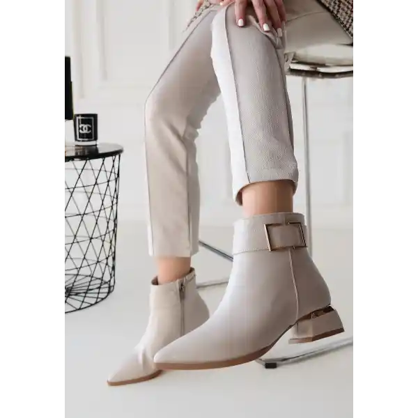 Mona Bej Cilt Topuklu Bot