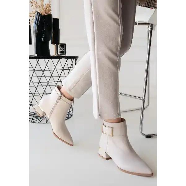 Mona Bej Cilt Topuklu Bot