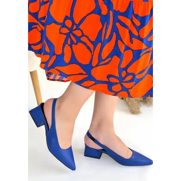 Morji Mavi Cilt Topuklu Ayakkabı