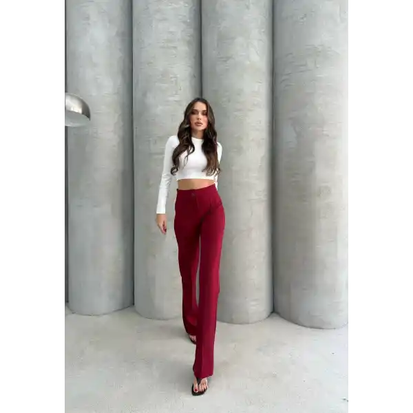 Önü cumalı ithal krep pantolon