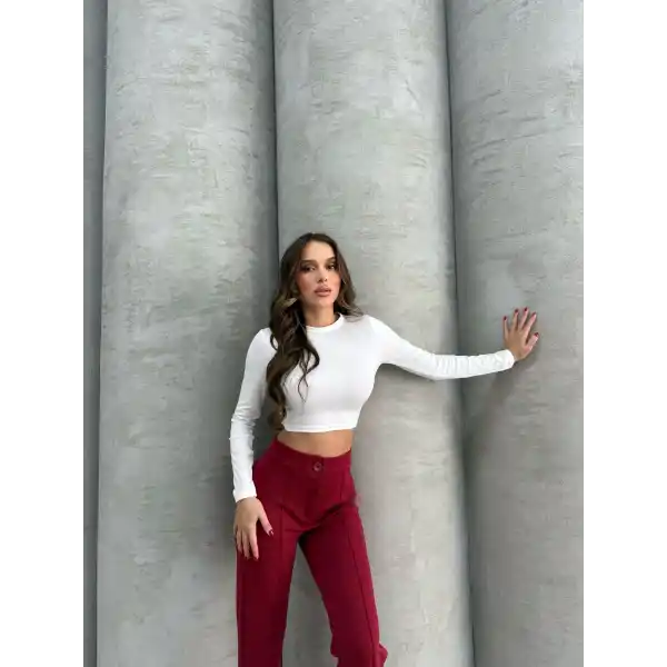 Önü cumalı ithal krep pantolon