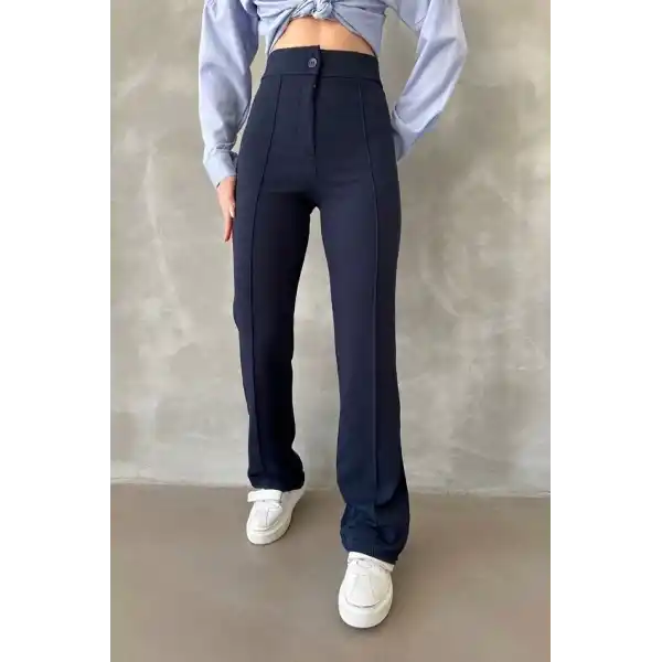 Önü cumalı ithal krep pantolon