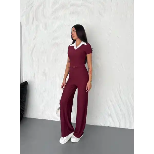 Ottoman kumaş beyaz gömlek yaka takım s4142