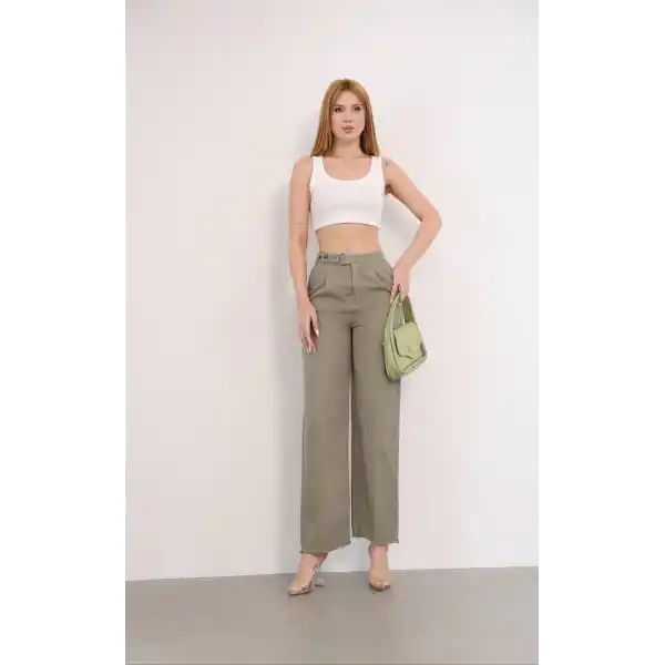 Pnt gabardin kemer detay pantolon