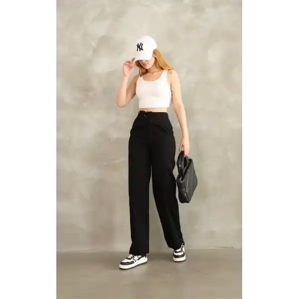 Pnt gabardin kemer detay pantolon