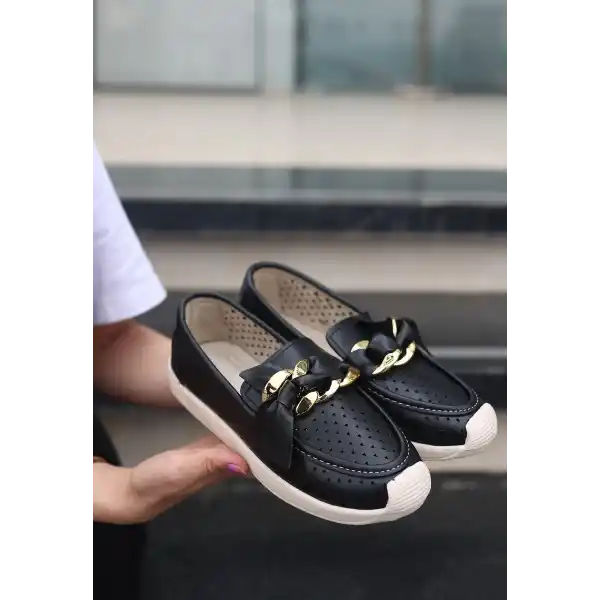 Riwan Siyah Cilt Babet Ayakkabı