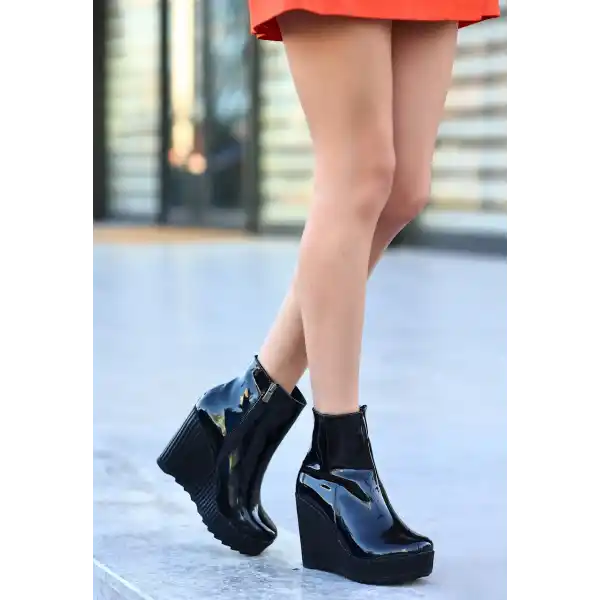 Rosol Siyah Rugan Dolgu Topuk Bot