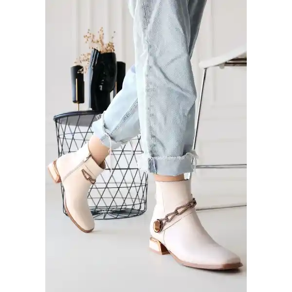 Roxani Bej Cilt Topuklu Bot