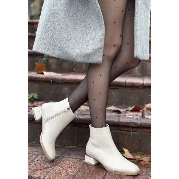 Tonti Bej Cilt Topuklu Bot