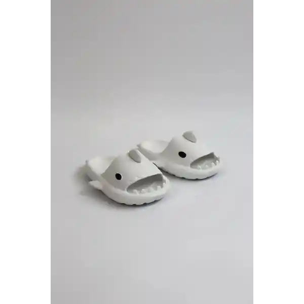 WG500 Köpekbalığı Beyaz Unisex Tam Ortopedik Terlik Shark Slides