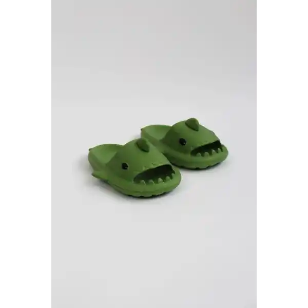 WG500 Köpekbalığı Haki Unisex Tam Ortopedik Terlik Shark Slides