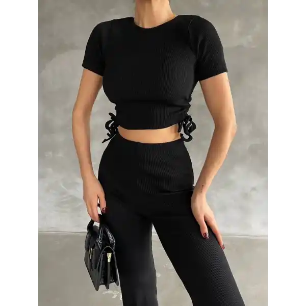 Yanları tüneli takım siyah s3161