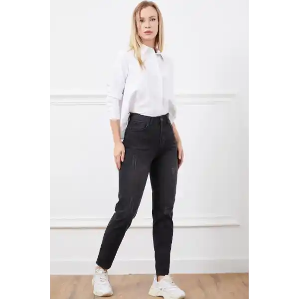 Yüksek bel mont jean pantolon