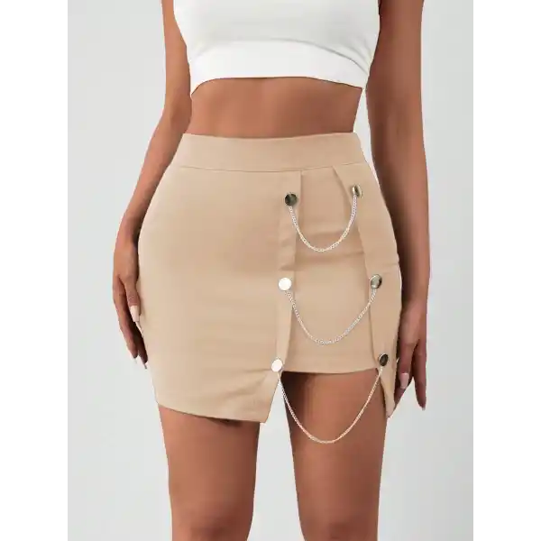 Zincirli mini şortlu etek s241008