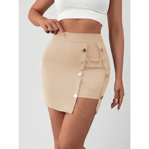 Zincirli mini şortlu etek s241008