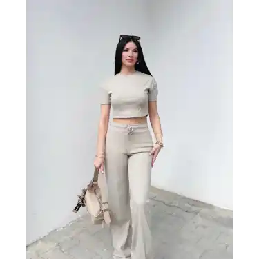 Bol paça pantolonlu alt üst takım