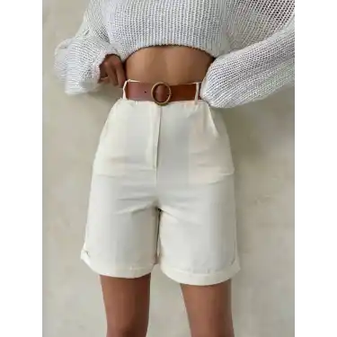 Gabardin kumaş şort